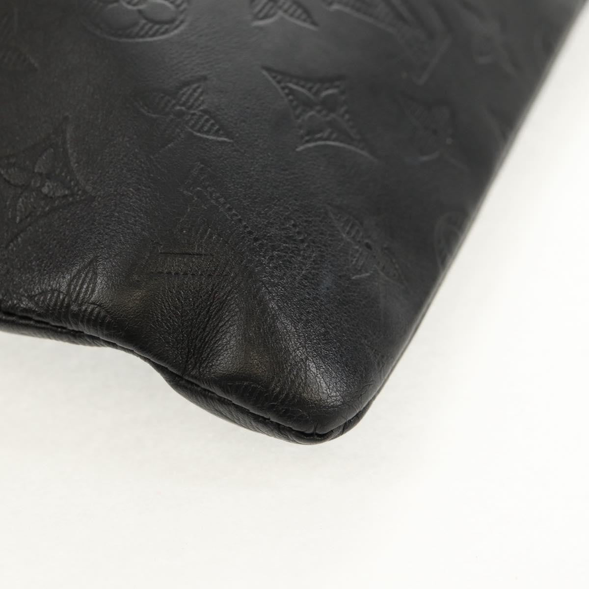 Louis Vuitton Discovery Pochette Monogram Shadow Leather, BLACK, LEATHER, Clutche & pouche