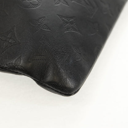 Louis Vuitton Discovery Pochette Monogram Shadow Leather, BLACK, LEATHER, Clutche & pouche