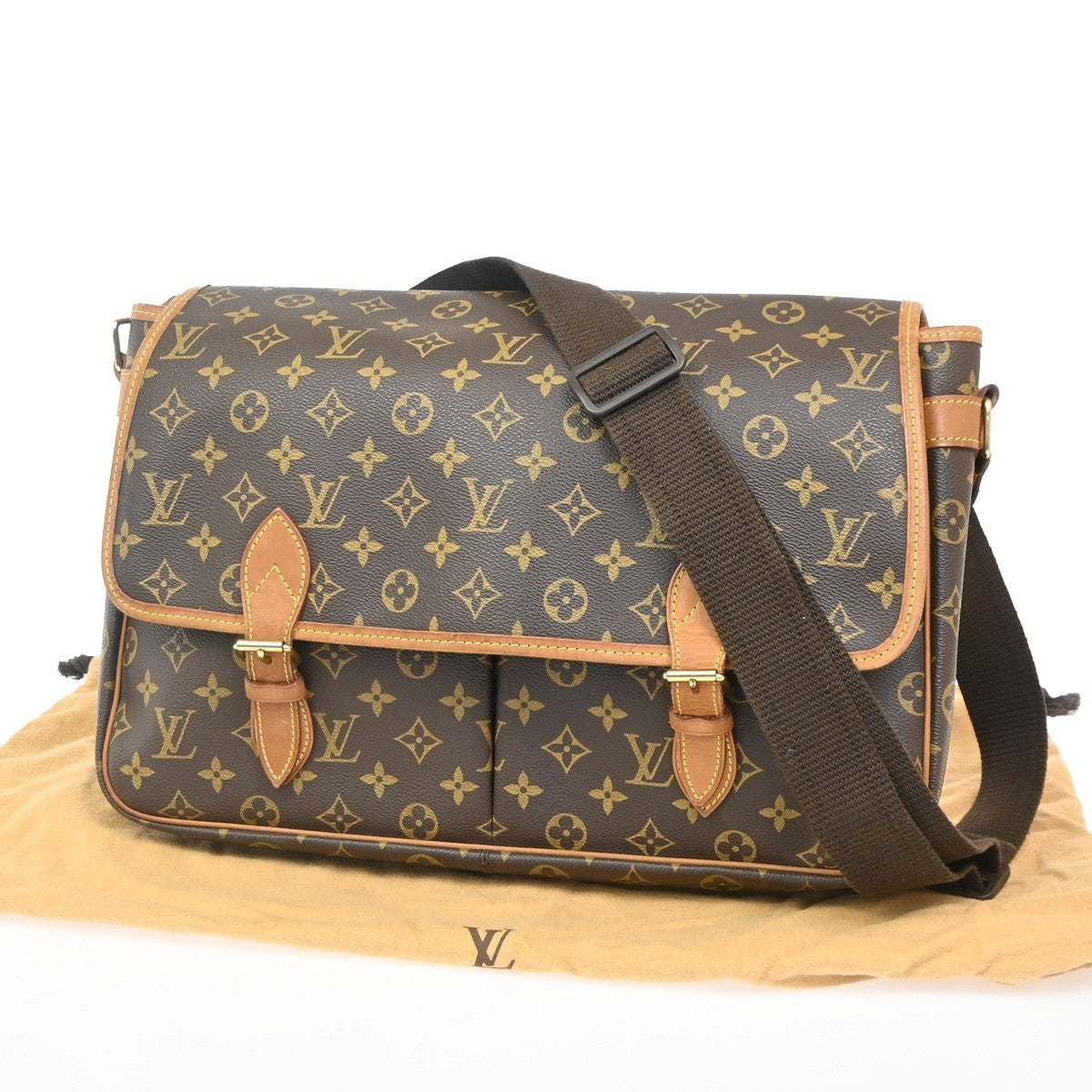 Louis Vuitton Sac Gibeciere Messenger Bag Monogram Canvas, BROWN, CANVAS, Shoulder bag
