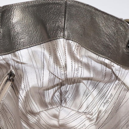 Salvatore Ferragamo Gancini Tote Leather, SILVER, LEATHER, Tote bag