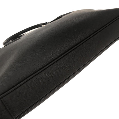 Prada Convertible Zip Around Briefcase Saffiano Leather, BLACK, LEATHER, Handbag
