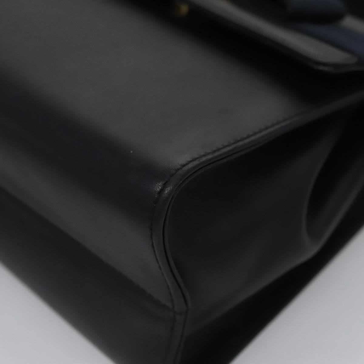 Salvatore Ferragamo Vintage Vara Bow Top Handle Bag Leather, NAVY, LEATHER, Handbag