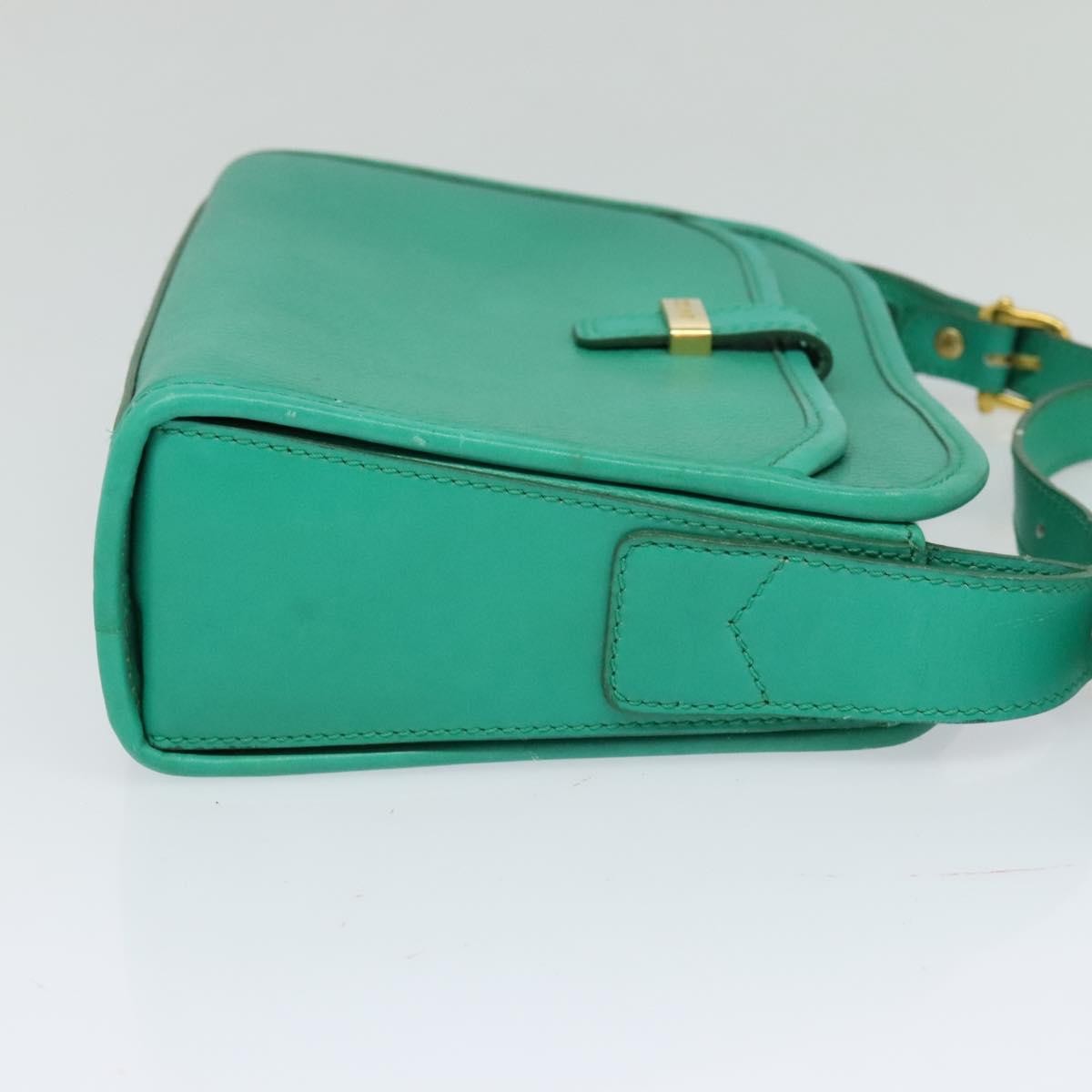 Celine Shoulder Bag Leather, GREEN, LEATHER, Shoulder bag