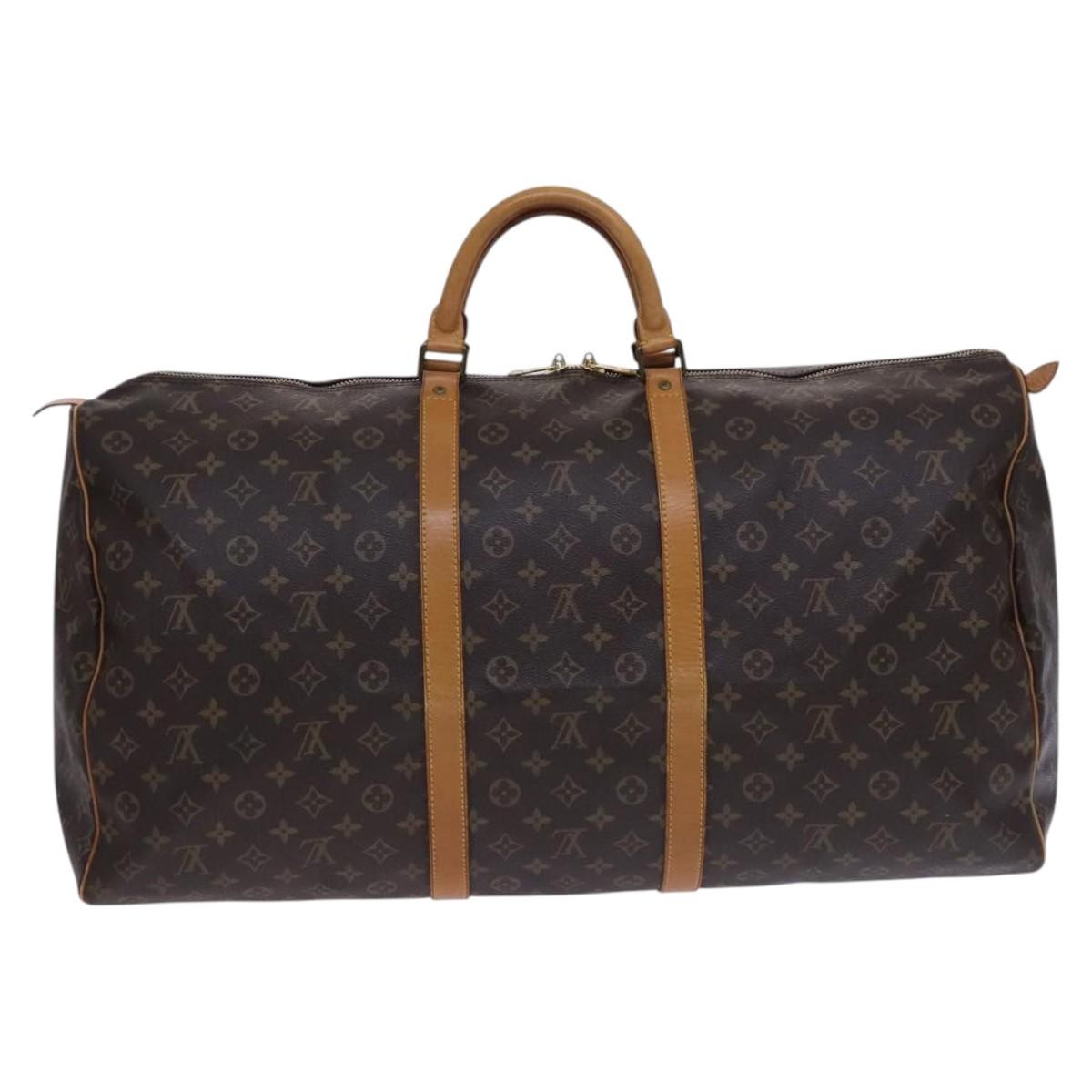 Louis Vuitton Keepall Bag Monogram Canvas, BROWN, CANVAS, Travel bag