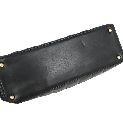 Chanel Chocolate Bar CC Tote Quilted Leather, BLACK, LEATHER, Tote bag