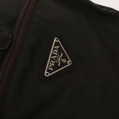 Prada Front Pocket Buckle Backpack Nylon, Khaki, Nylon, Backpack