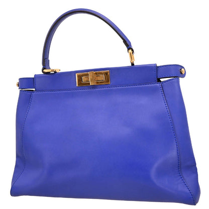 Fendi Peekaboo Bag Soft Leather, BLUE, LEATHER, Handbag
