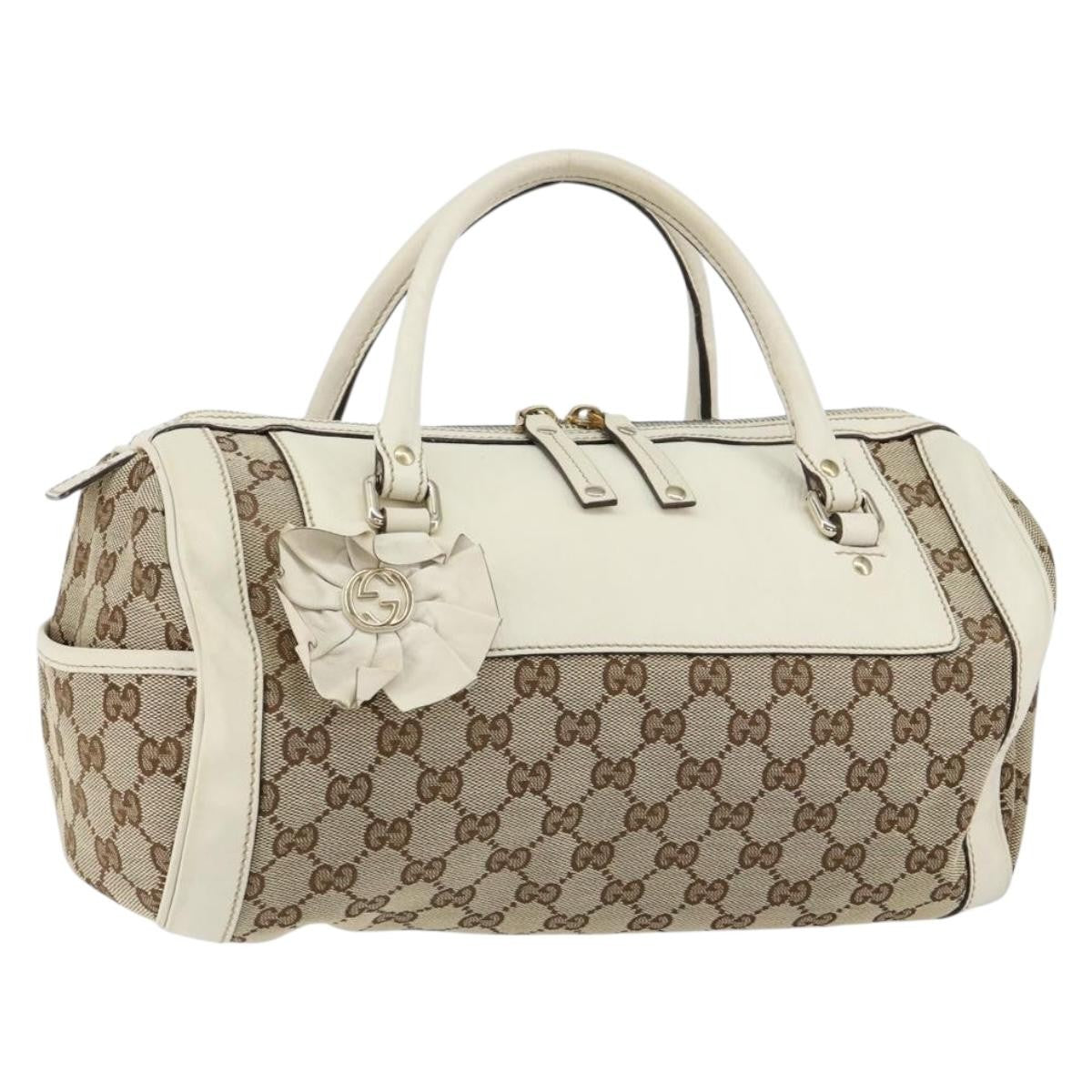 Gucci Trophy Boston Bag GG Canvas, BEIGE, CANVAS, Handbag