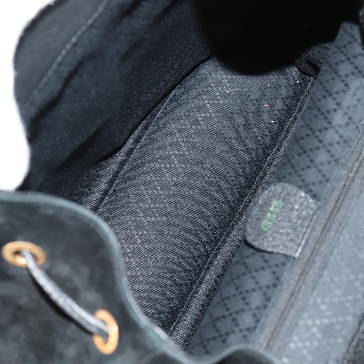 Gucci Vintage Bamboo Backpack Suede, BLACK, SUEDE, Backpack