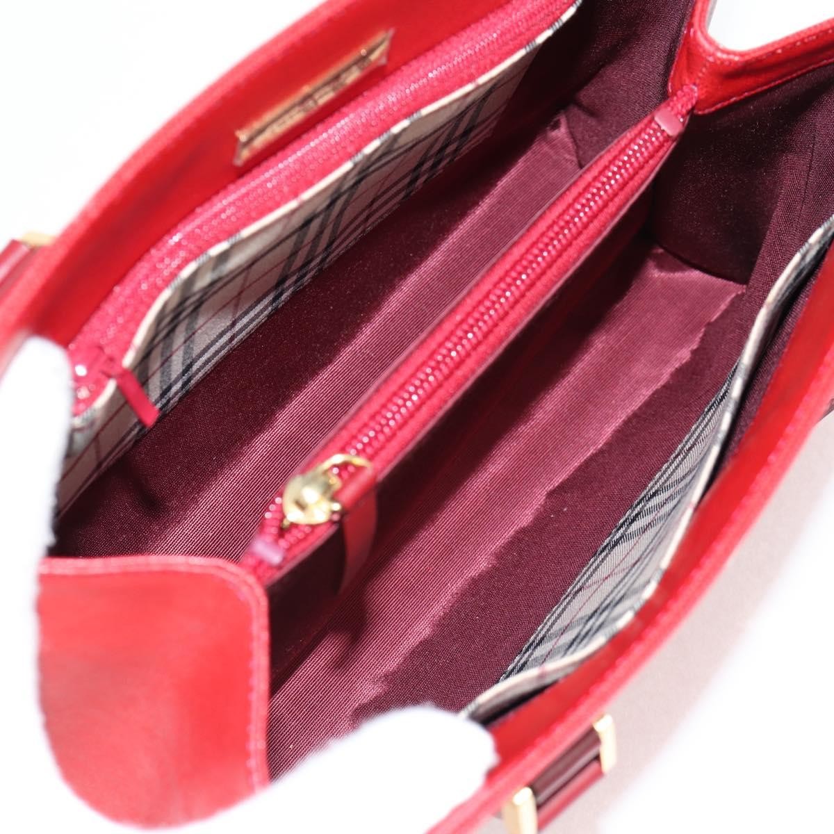 Burberry Vintage Handbag Leather, RED, LEATHER, Handbag