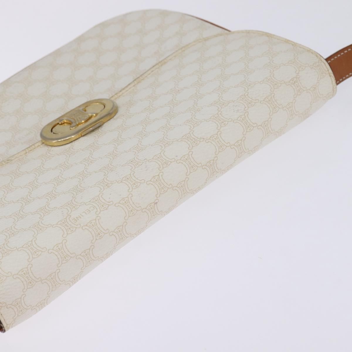 Celine Macadam Shoulder Bag PVC Leather, WHITE, CANVAS, Shoulder bag