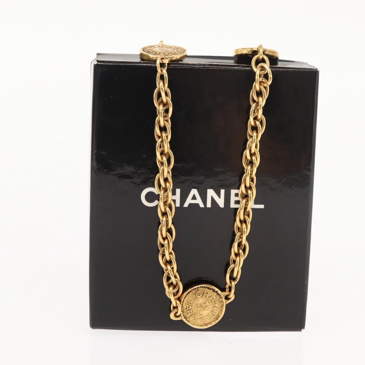Chanel Vintage 31 Rue Cambon Medallion Pendant Necklace Metal, GOLD, METAL, Necklace