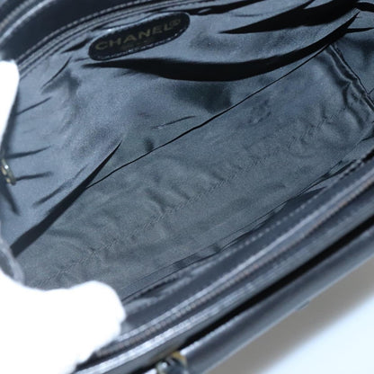 Chanel Vintage CC Front Pocket Tote Quilted Leather, BLACK, LEATHER, Tote bag