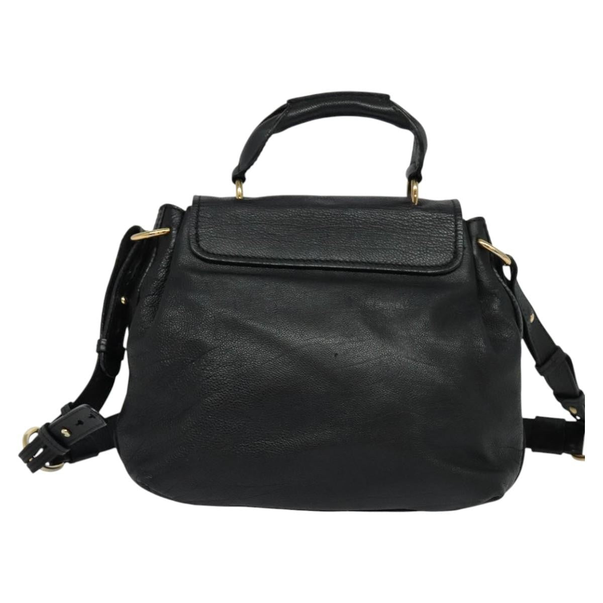 Chloe Elsie Satchel Leather, BLACK, LEATHER, Handbag