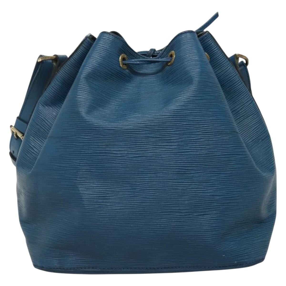 Louis Vuitton Petit Noe Handbag Epi Leather, BLUE, LEATHER, Handbag