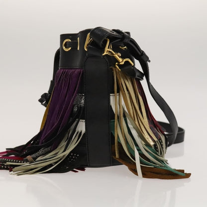 Saint Laurent Fringe Emmanuelle Bucket Bag Leather, MULTICOLOUR, LEATHER, Handbag