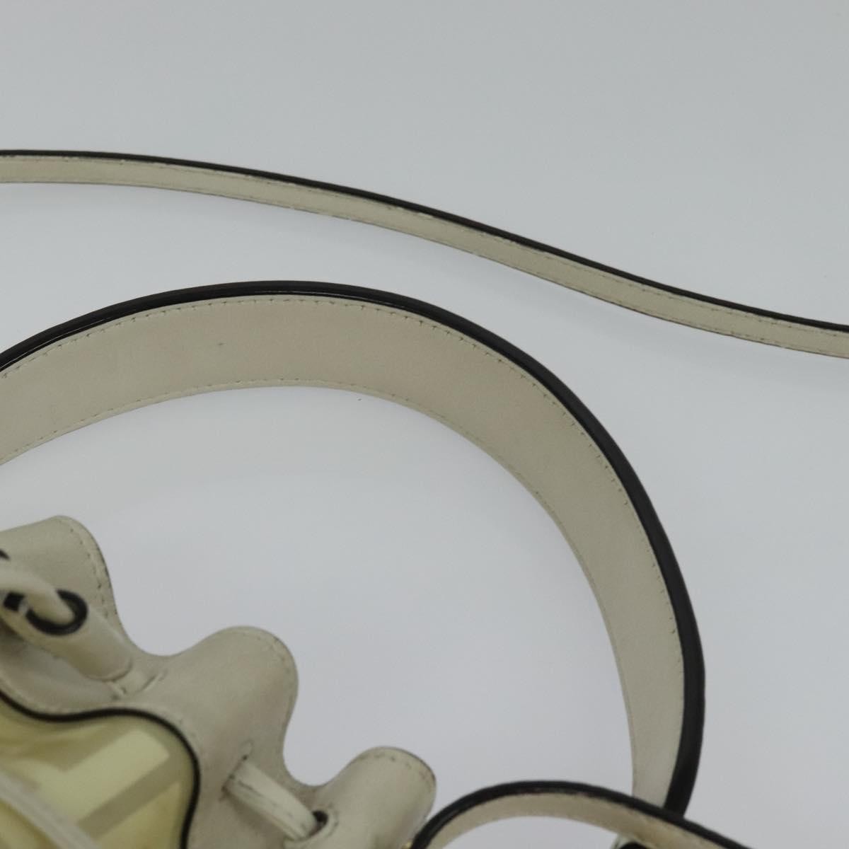 Fendi FF Logo Mon Tresor Bucket Bag Canvas, WHITE, CANVAS, Shoulder bag