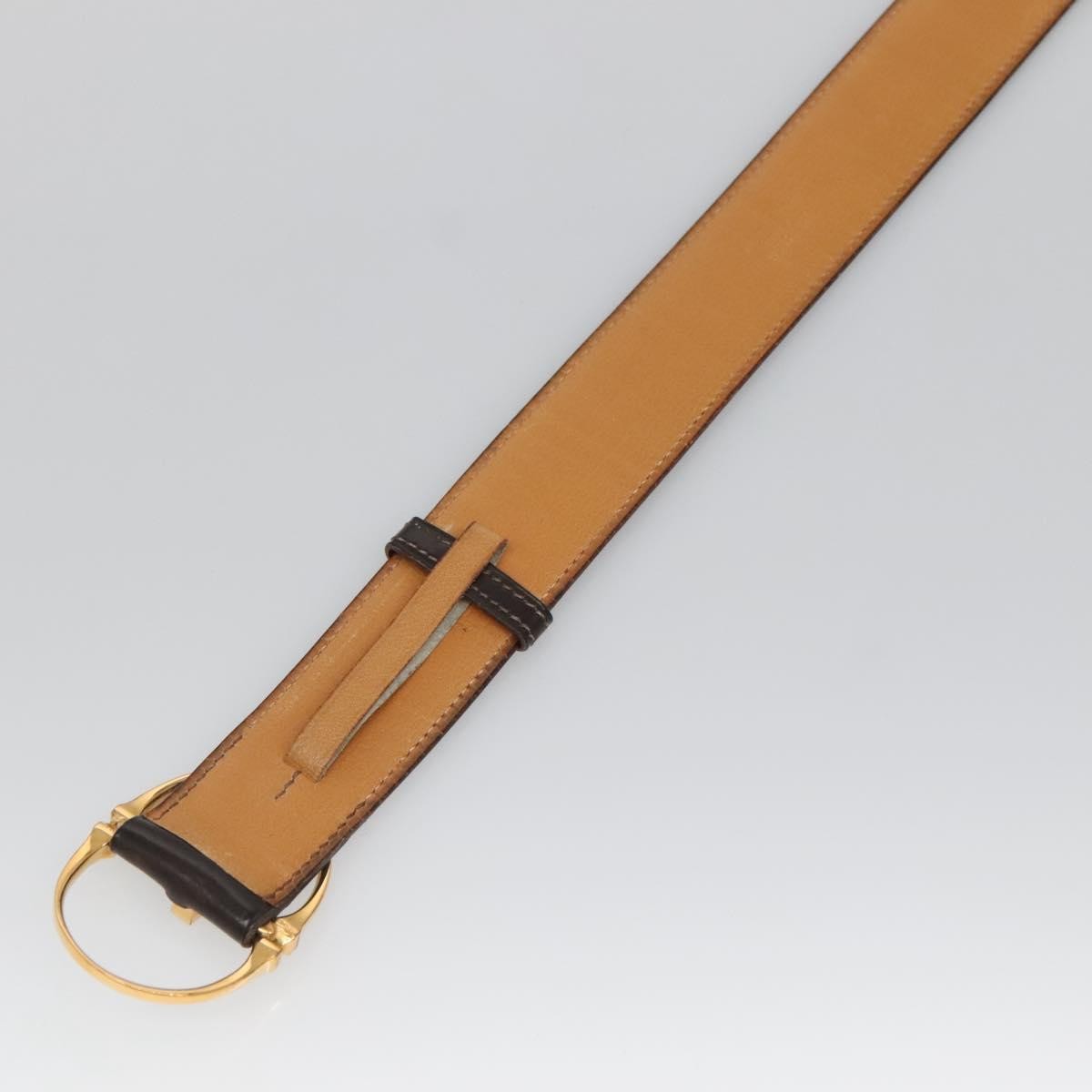 Hermes Vintage Belt Leather, BROWN, LEATHER, Belts