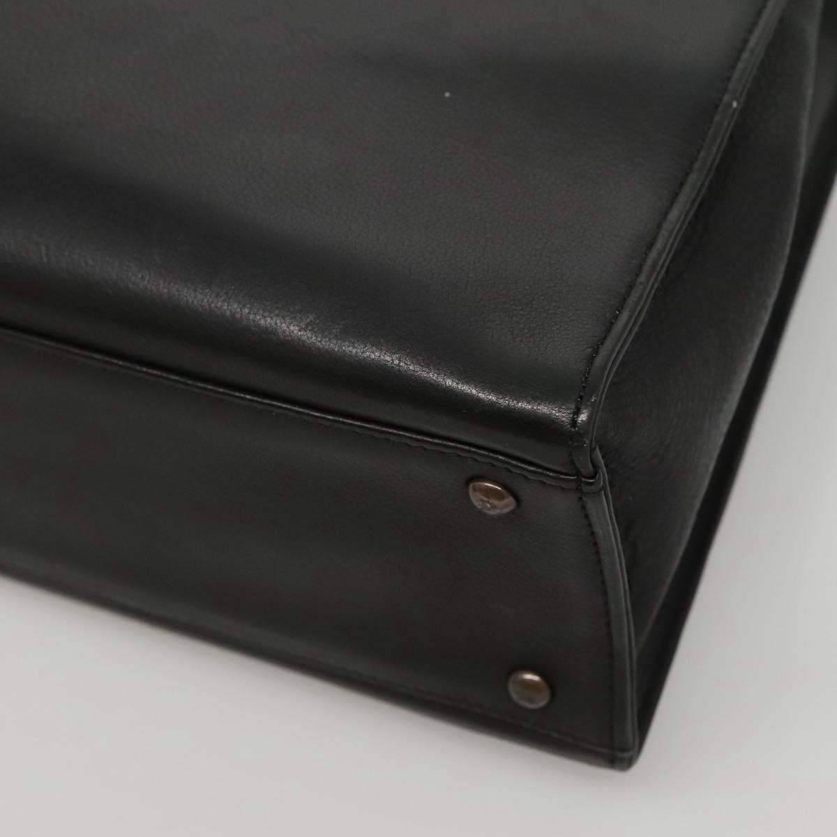 Chanel Vintage CC Front Pocket Tote Quilted Leather, BLACK, LEATHER, Tote bag