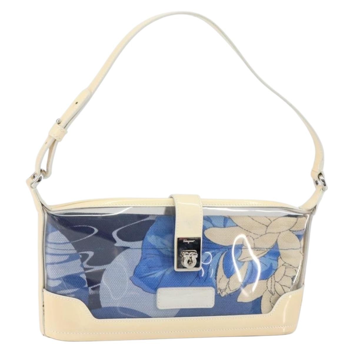 Salvatore Ferragamo Vintage Shoulder Bag Patent leather, BLUE, PATENT_LEATHER, Shoulder bag