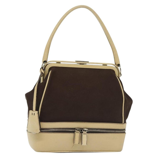 Prada Vintage Handbag Canvas, BEIGE, CANVAS, Handbag