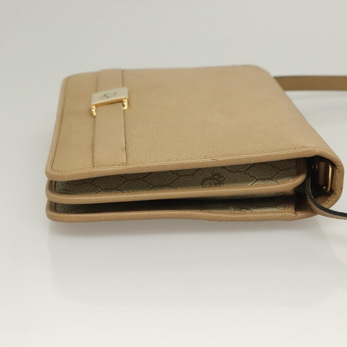 Christian Dior Vintage Honeycomb Shoulder Bag Leather, BEIGE, LEATHER, Shoulder bag