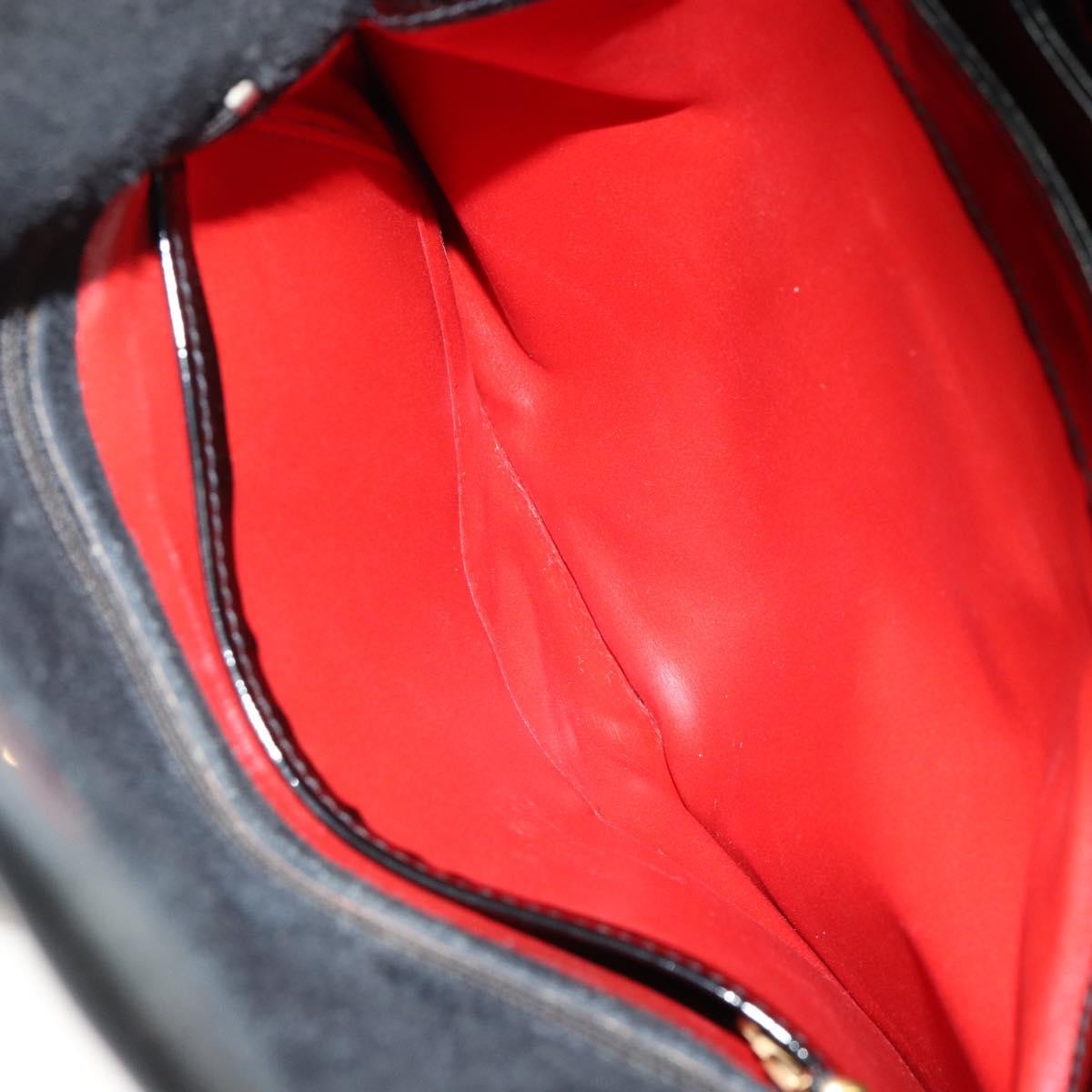 Gucci Vintage Handbag Enamel, BLACK, PATENT_LEATHER, Handbag