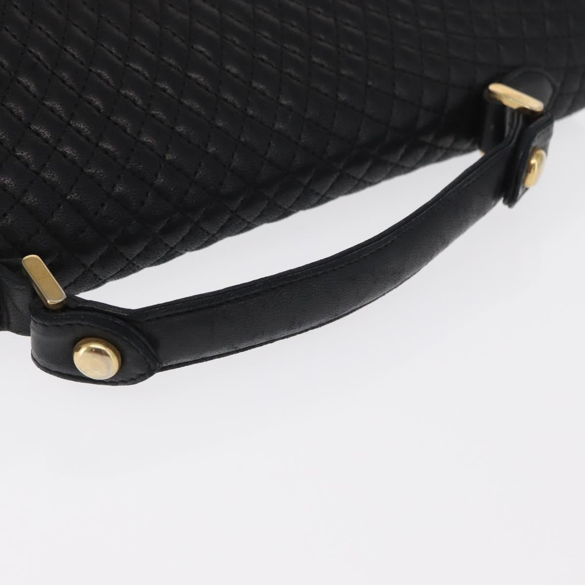 Bally Vintage Handbag Quilted Leather, BLACK, LEATHER, Handbag