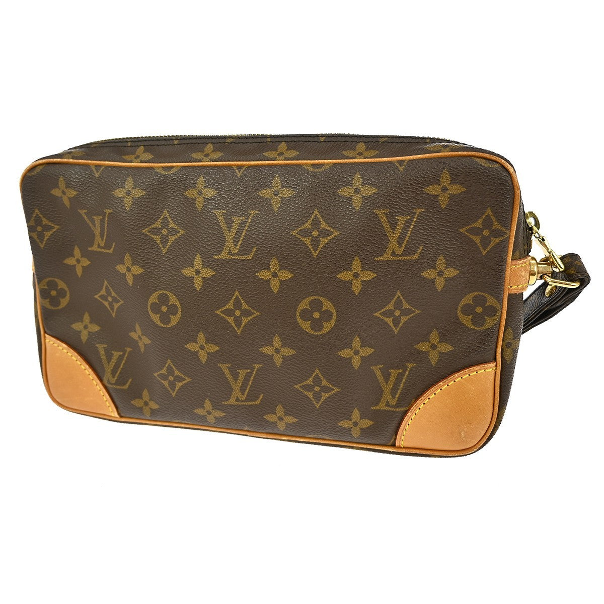 Louis Vuitton Marly Dragonne Clutch Monogram Canvas, BROWN, CANVAS, Clutche & pouche