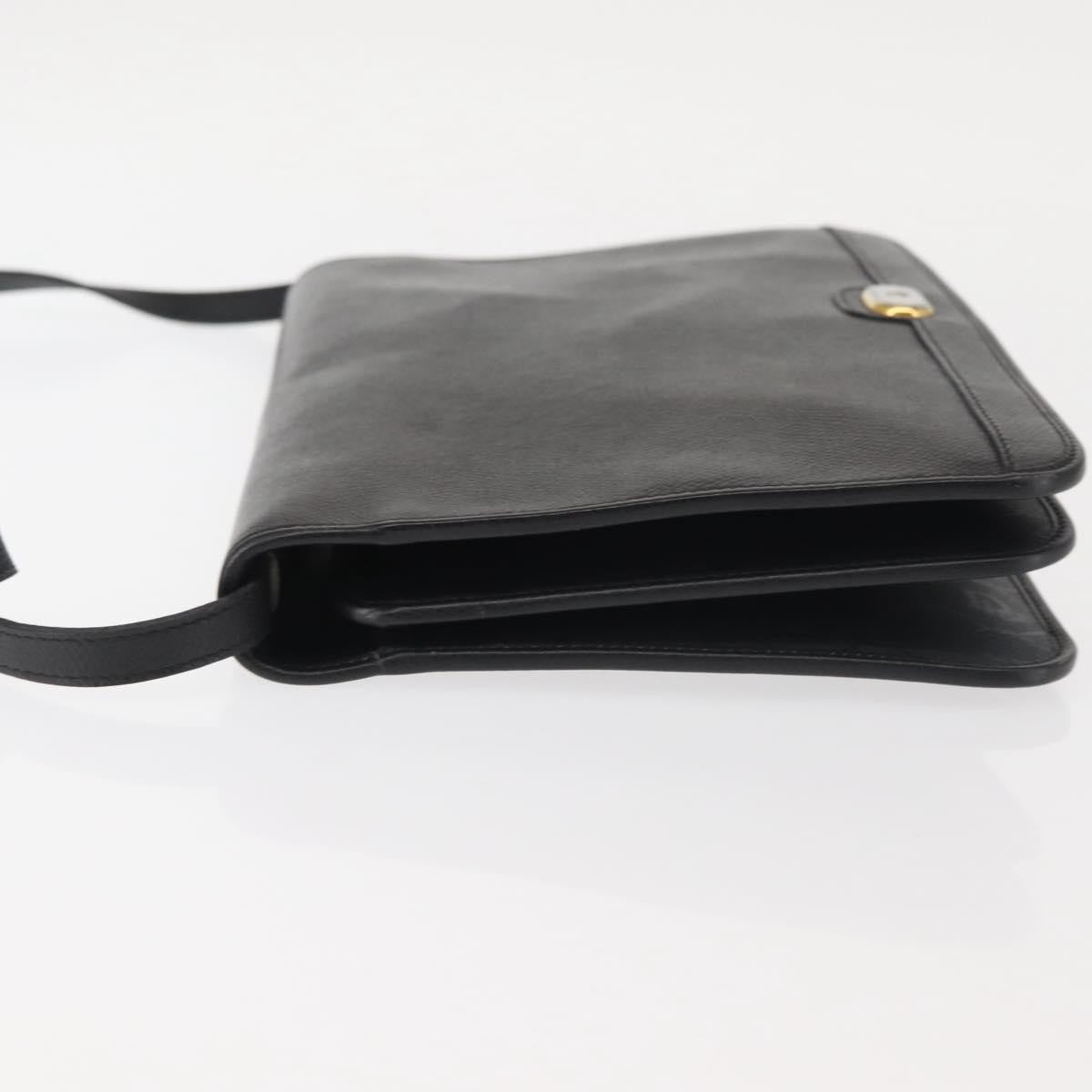 Christian Dior Vintage Full Flap Bag Leather, BLACK, LEATHER, Shoulder bag