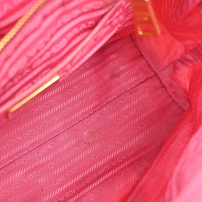 Prada Convertible Flap Tote Tessuto and Saffiano Leather, PINK, NYLON, Tote bag