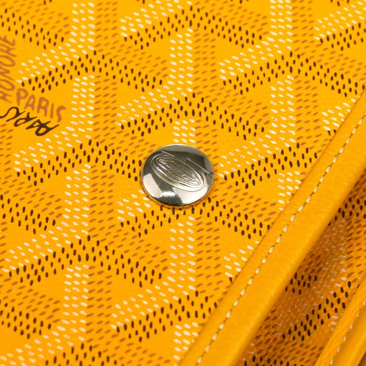 Goyard Plumet Clutch Wallet Coated Canvas, YELLOW, CANVAS, Shoulder bag