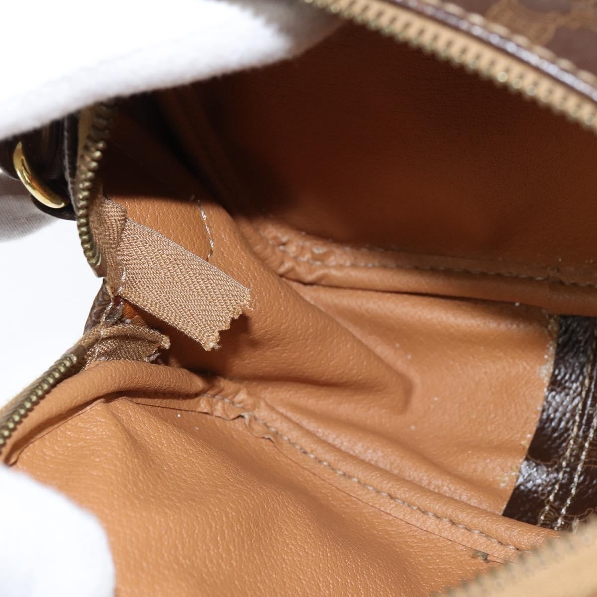 Celine Vintage Macadam Shoulder Bag Canvas, BROWN, CANVAS, Shoulder bag