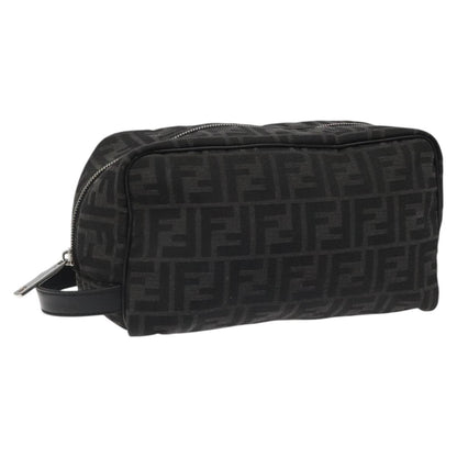 Fendi Toiletry Pouch Zucca Canvas, BLACK, CANVAS, Clutche & pouche