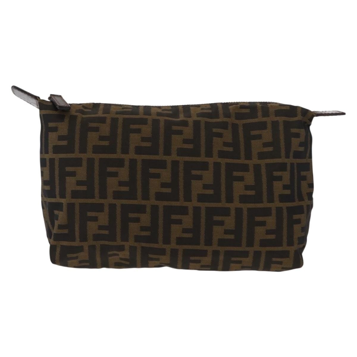 Fendi Logo Zucca Clutch PVC Leather, BLACK, CANVAS, Clutche & pouche