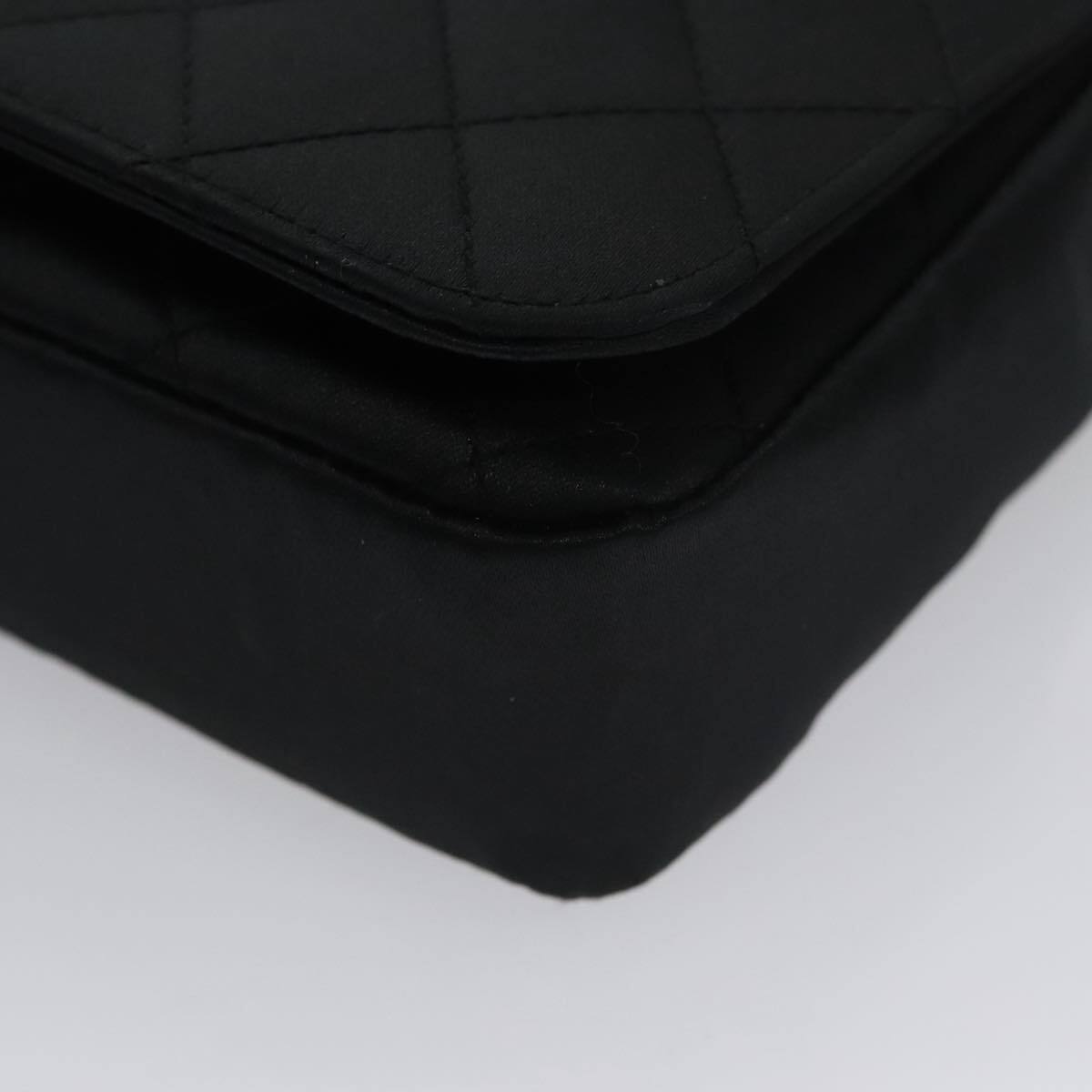 Chanel Camellia Charms Wallet on Chain Silk, BLACK, SATIN, Wallets