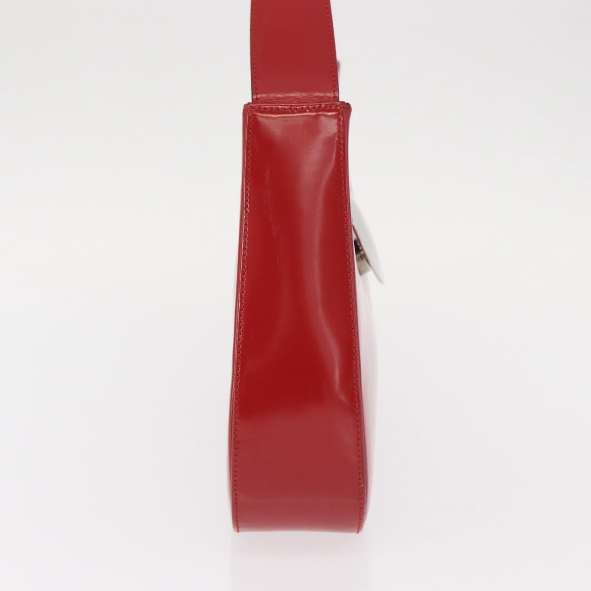 Salvatore Ferragamo Gancini Shoulder Bag Leather, RED, PATENT_LEATHER, Shoulder bag