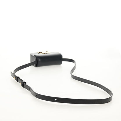 Celine Vintage Triomphe Shoulder Bag Leather, Black, Leather, Handbag