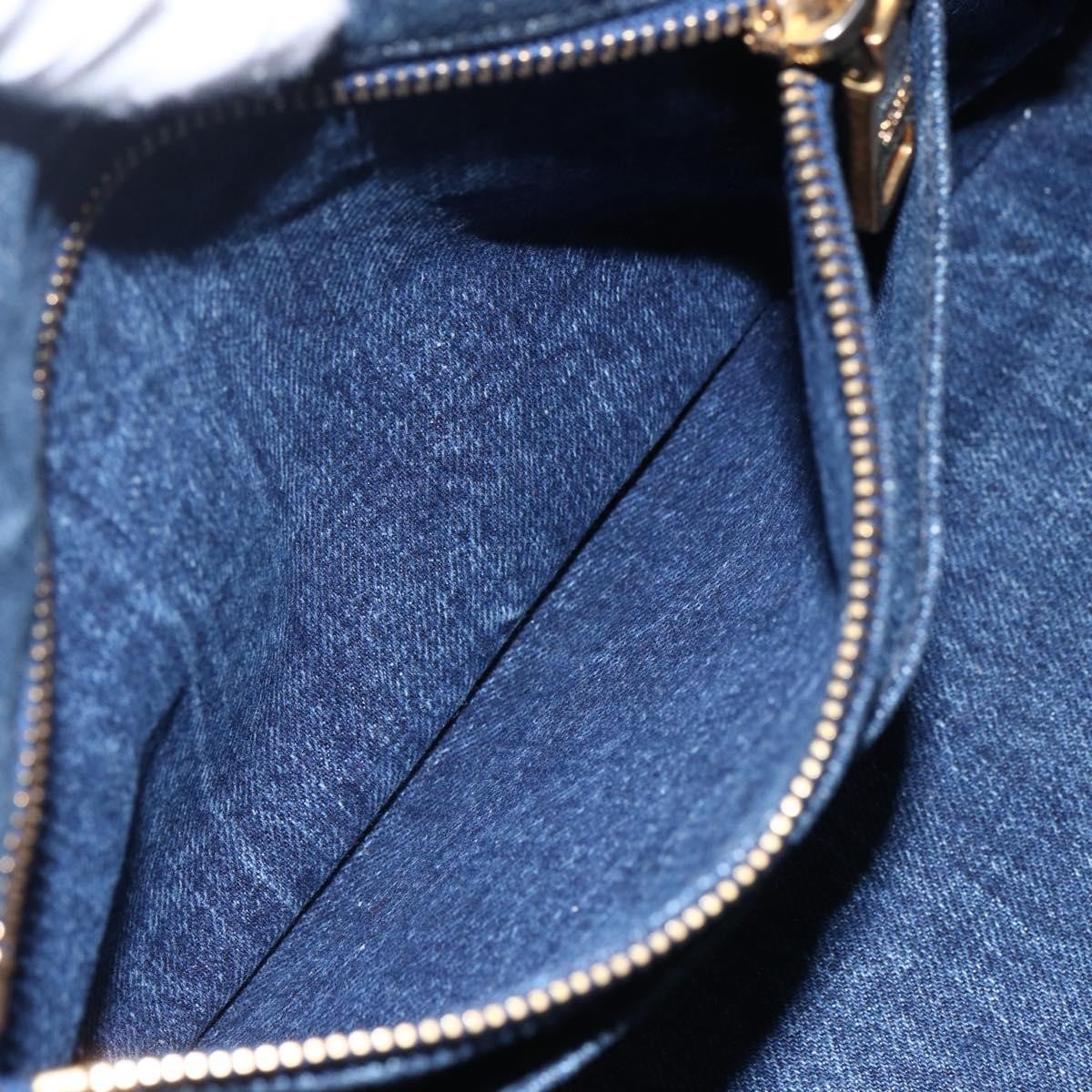 Prada Canapa Open Tote Denim, BLUE, DENIM_JEANS, Tote bag