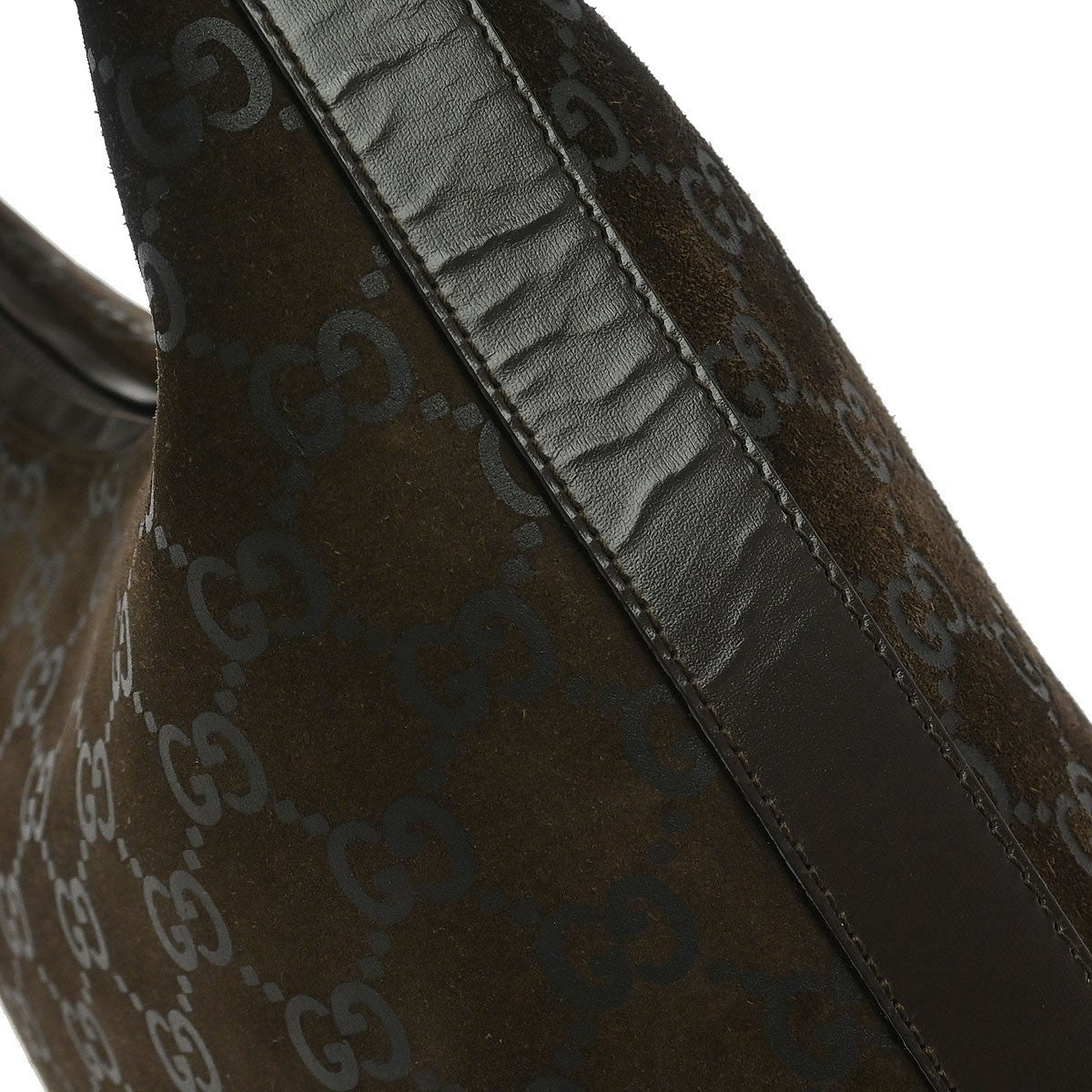 Gucci Vintage Zip Hobo Suede, BROWN, SUEDE, Handbag