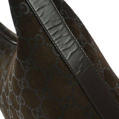 Gucci Vintage Zip Hobo Suede, BROWN, SUEDE, Handbag