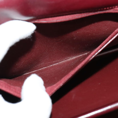 Christian Dior Flap Shoulder Bag Leather, BURGUNDY, LEATHER, Shoulder bag