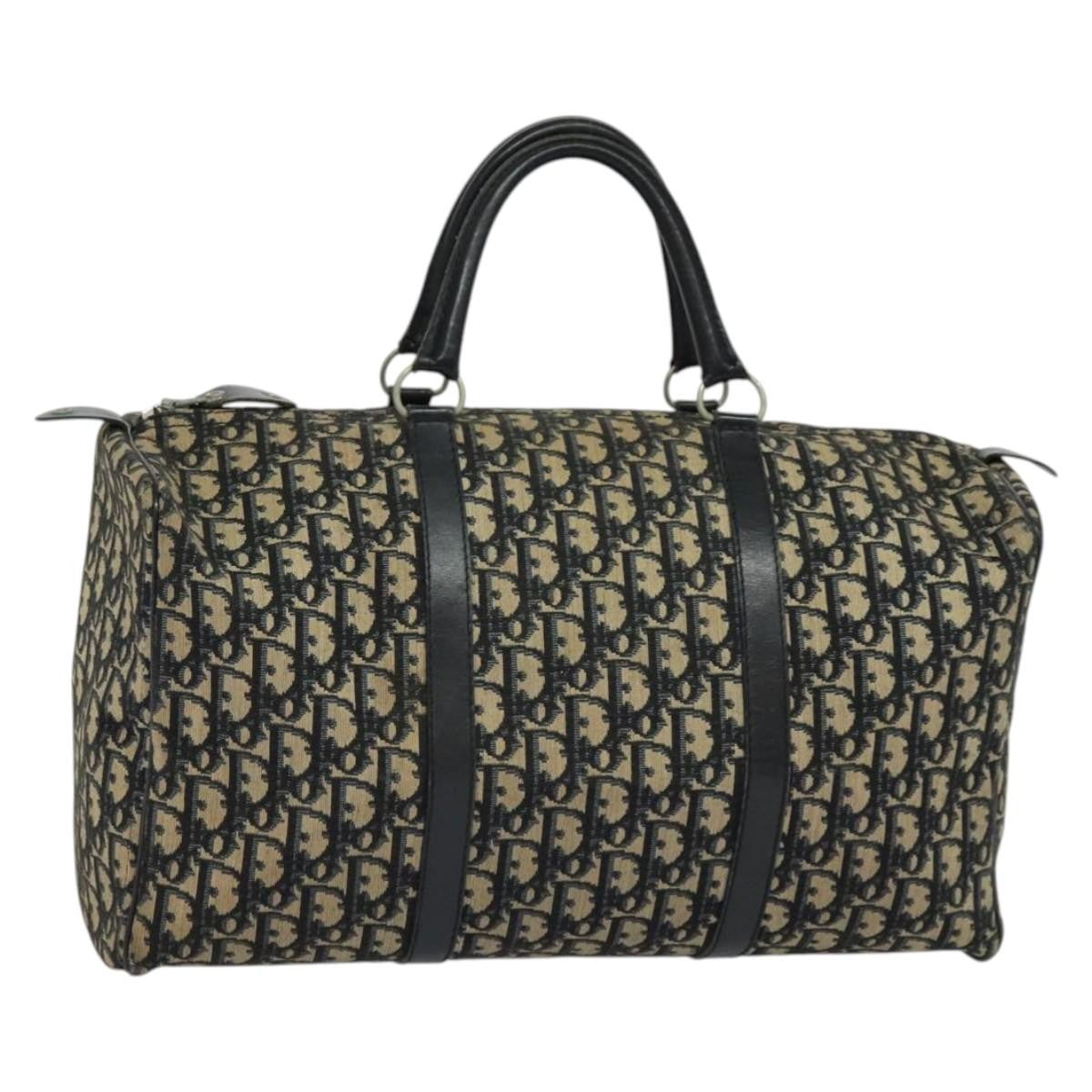 Christian Dior Vintage Trotter Boston Bag Diorissimo Canvas, NAVY, CANVAS, Travel bag
