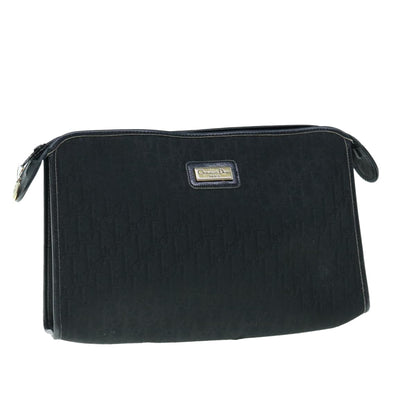 Christian Dior Vintage Trotter Pouch Diorissimo Canvas, BLACK, CANVAS, Clutche & pouche