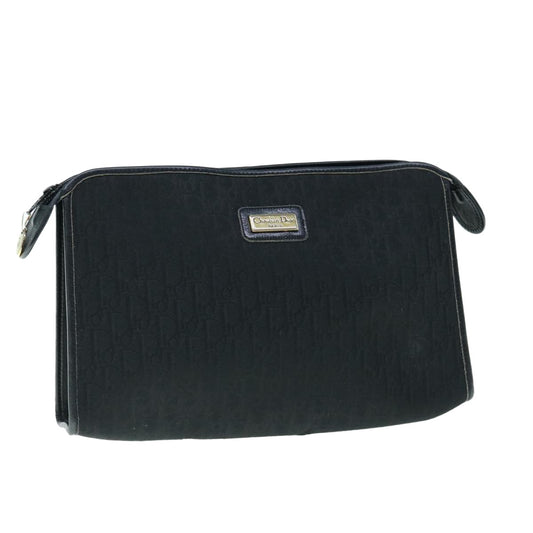 Christian Dior Vintage Trotter Pouch Diorissimo Canvas, BLACK, CANVAS, Clutche & pouche