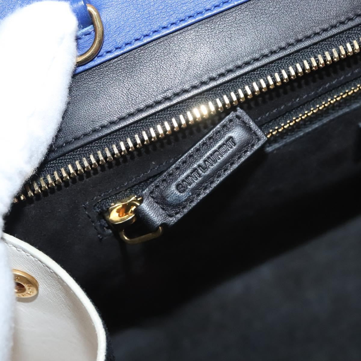 Saint Laurent Rive Gauche Cabas Leather, BLUE, LEATHER, Handbag