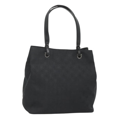 Salvatore Ferragamo Gancini Tote Canvas, BLACK, CANVAS, Tote bag