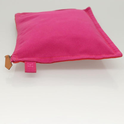 Hermes Bora Bora Pouch Toile, PINK, CANVAS, Clutche & pouche