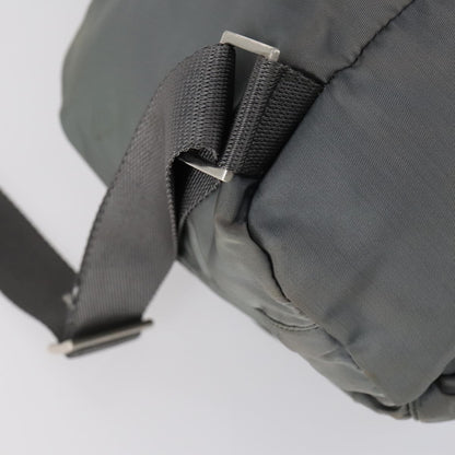 Prada Double Front Pocket Backpack Tessuto, Gray, Nylon, Backpack