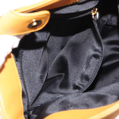 Loewe Anagram handbag Leather, YELLOW, LEATHER, Handbag